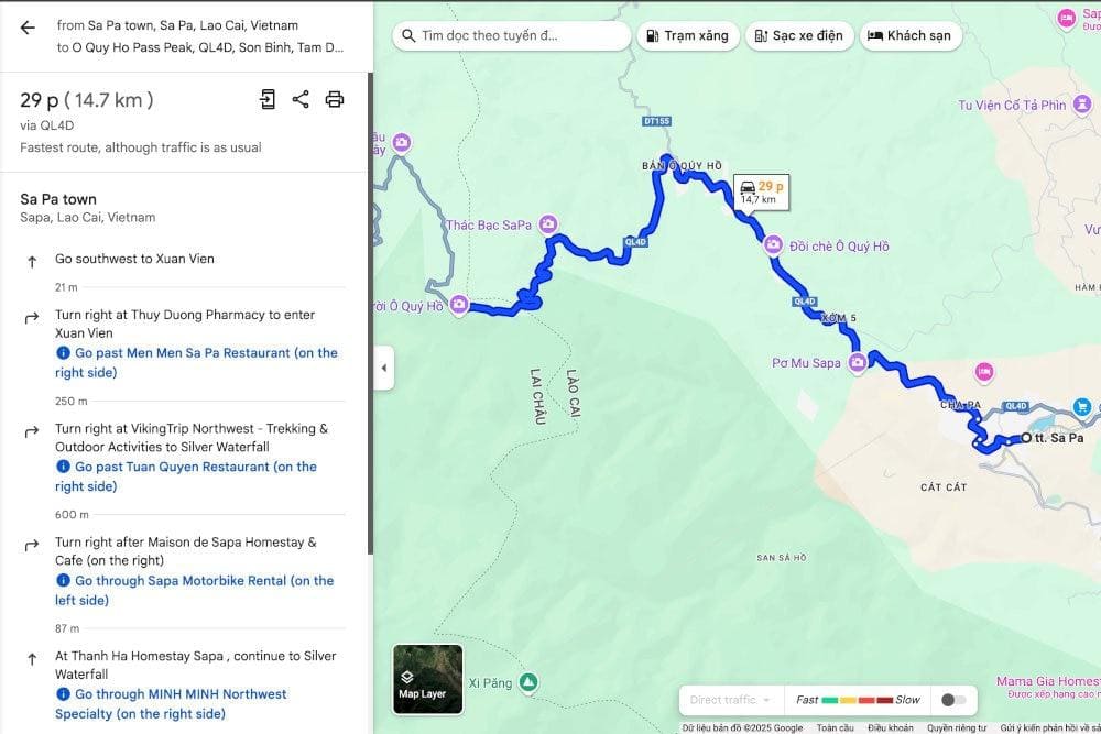 The summit of O Quy Ho Pass is located nearly 15km away from Sapa town